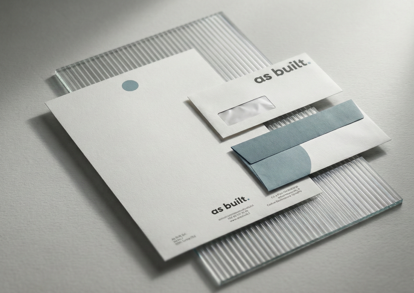 as built stationery logo design brand identity web site